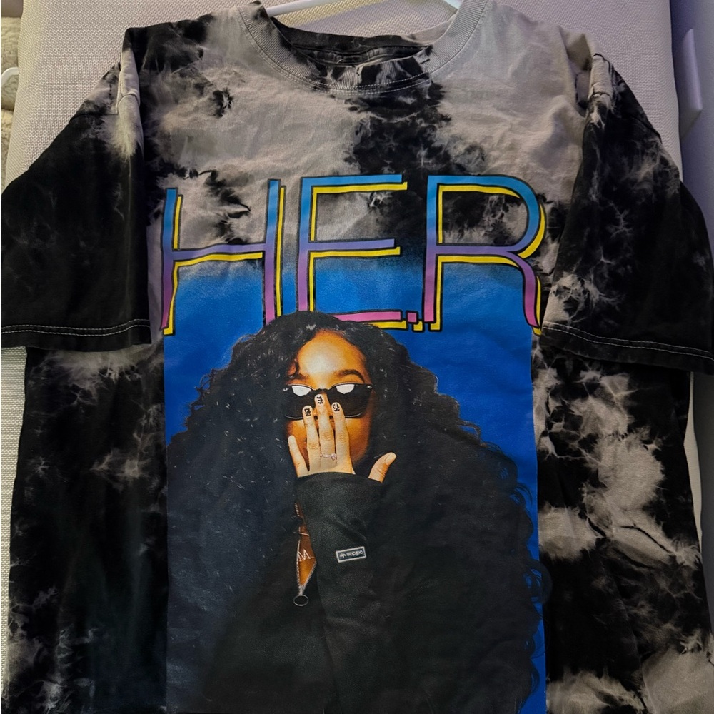 HER Graphic Tie-Dye T-Shirt Size Small H. E. R.